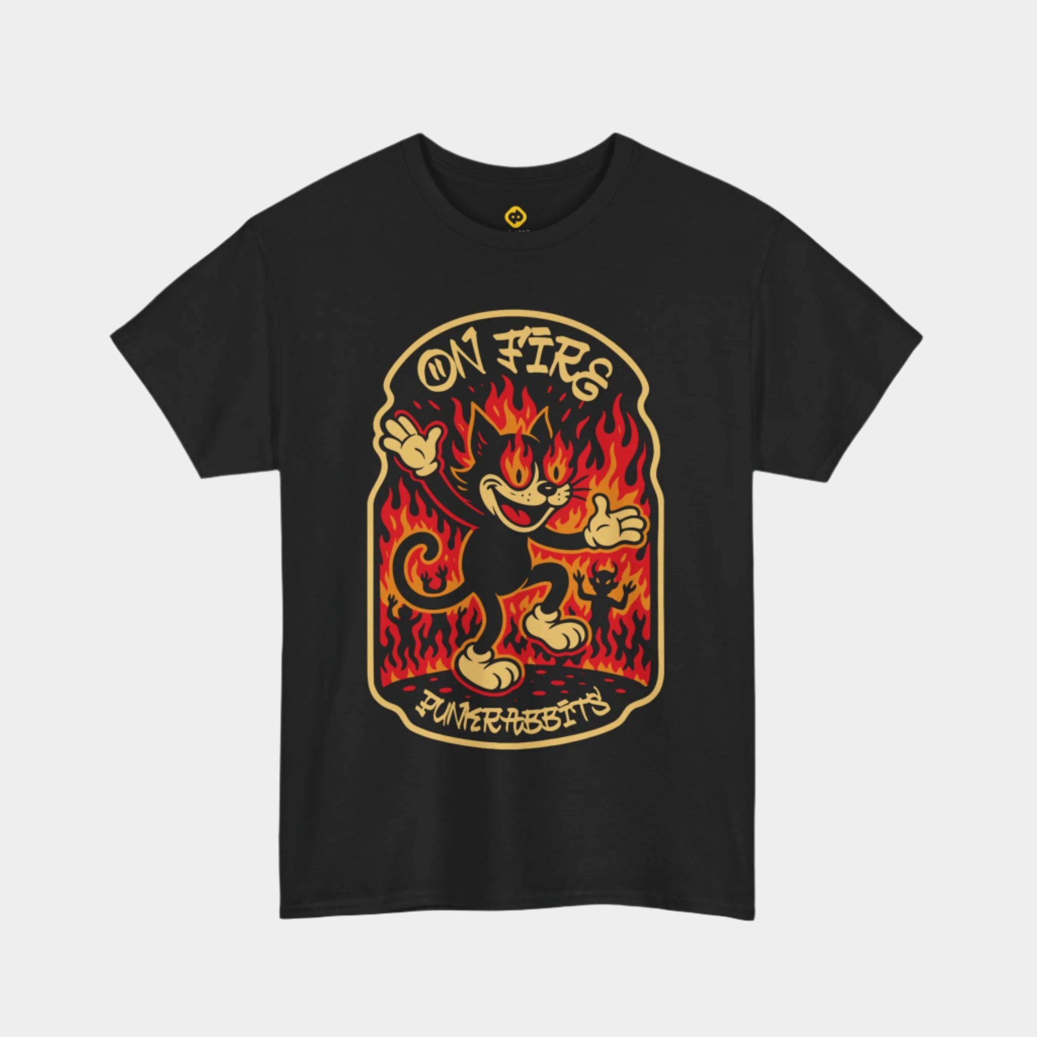 On Fire, Punkrabbits Oversized Streetwear Graphic T-Shirt for
