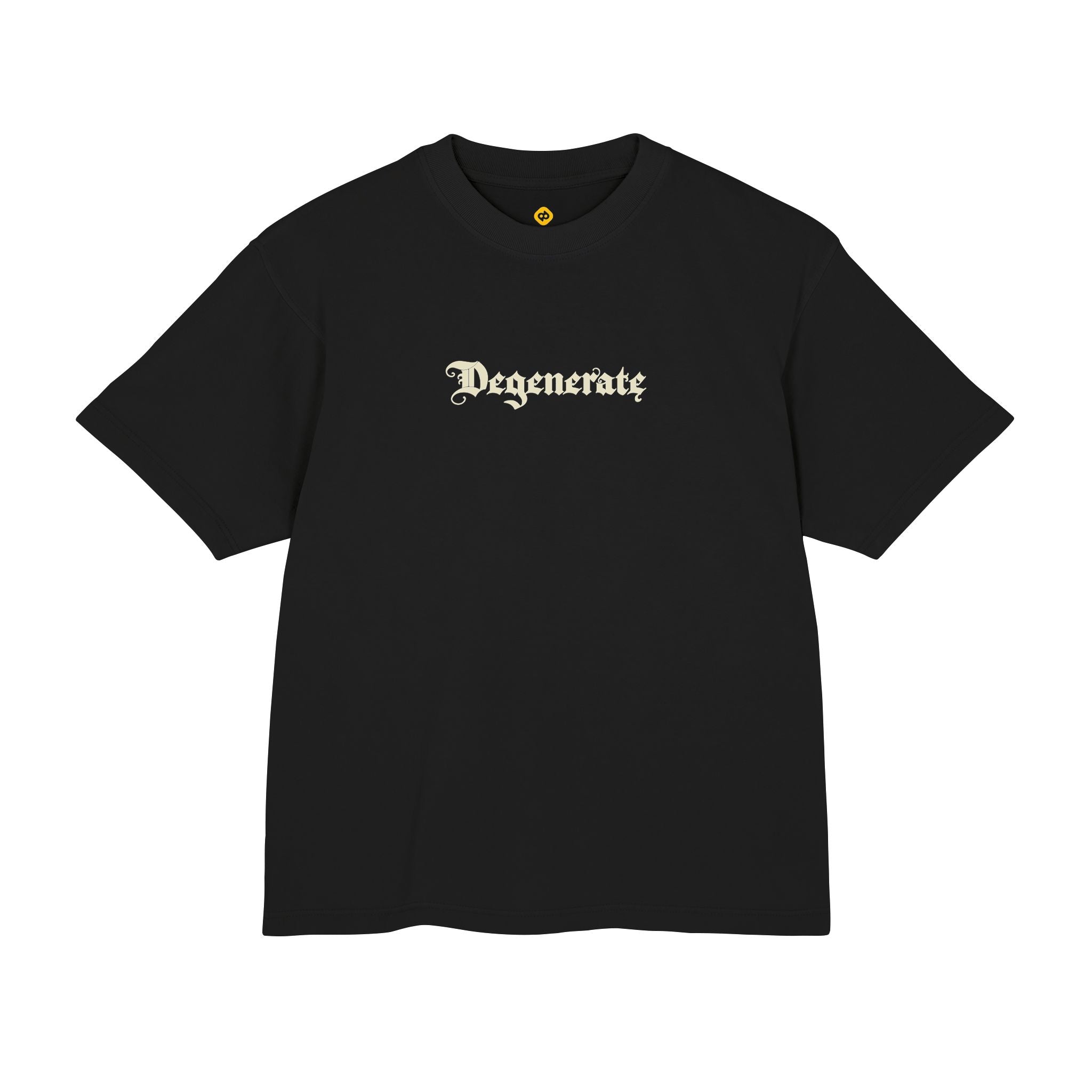 Degenerate Premium Tee — Gothic Sunburst Back Print
